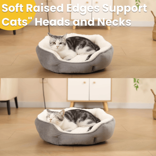 Heated Cat Bed for Indoor Pets – Ultra-Soft Velvet