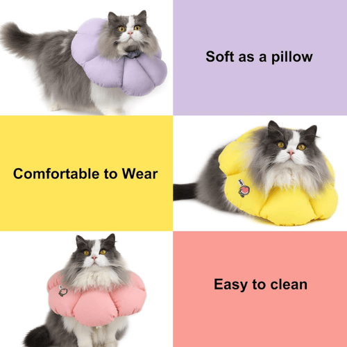 Cute Waterproof Cat Cone Collar – Soft Adjustable Elizabethan Recovery Collar