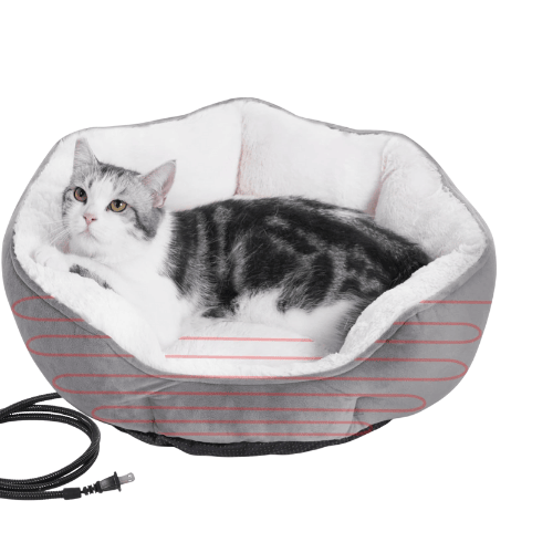 Heated Cat Bed for Indoor Pets – Ultra-Soft Velvet