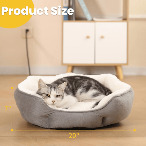 Heated Cat Bed for Indoor Pets – Ultra-Soft Velvet