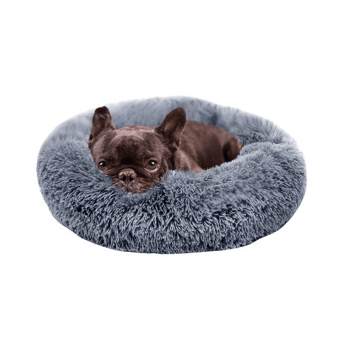 Small Calming Dog Bed – Luxury Anti-Anxiety Faux Fur Donut Cuddler