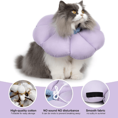 Cute Waterproof Cat Cone Collar – Soft Adjustable Elizabethan Recovery Collar