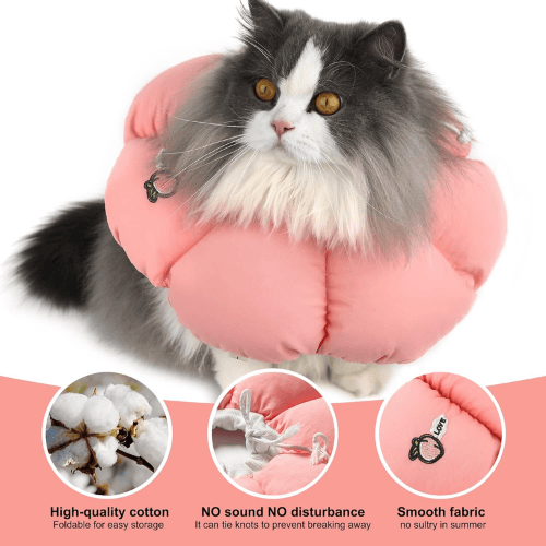 Cute Waterproof Cat Cone Collar – Soft Adjustable Elizabethan Recovery Collar
