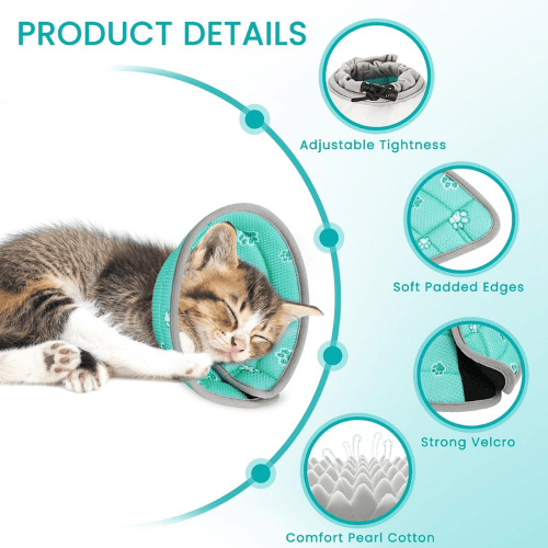 Soft Cat Recovery Collar – Lightweight Mesh Elizabethan Cone for Kittens & Cats