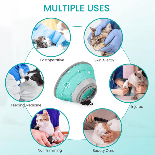 Soft Cat Recovery Collar – Lightweight Mesh Elizabethan Cone for Kittens & Cats