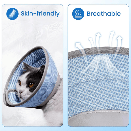 Soft Cat Recovery Collar – Lightweight Mesh Elizabethan Cone for Kittens & Cats