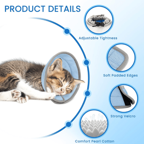 Soft Cat Recovery Collar – Lightweight Mesh Elizabethan Cone for Kittens & Cats
