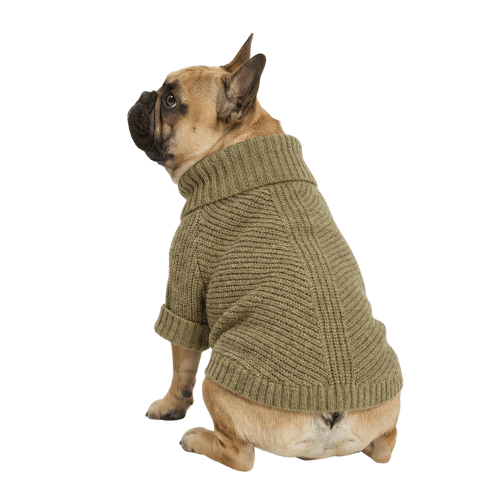 Dog Turtleneck Knit Sweater – Thermal Chunky Jacquard Pet Coat