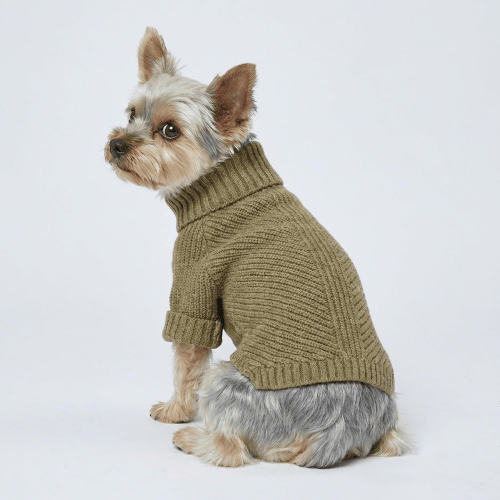 Dog Turtleneck Knit Sweater – Thermal Chunky Jacquard Pet Coat