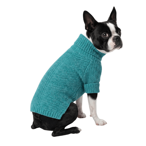 Dog Turtleneck Knit Sweater – Thermal Chunky Jacquard Pet Coat