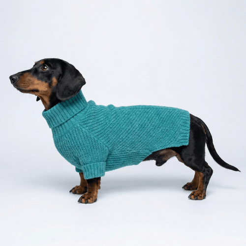 Dog Turtleneck Knit Sweater – Thermal Chunky Jacquard Pet Coat