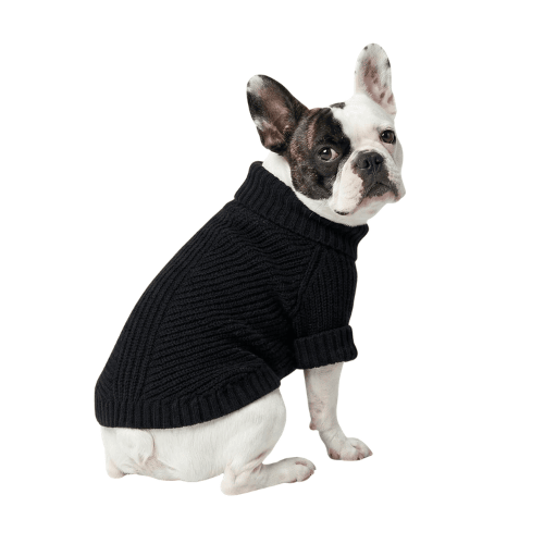 Dog Turtleneck Knit Sweater – Thermal Chunky Jacquard Pet Coat
