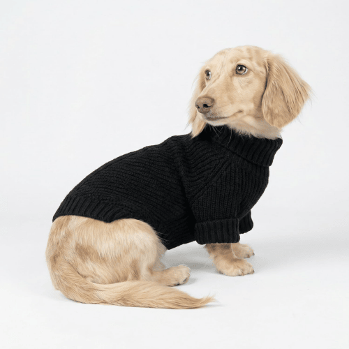 Dog Turtleneck Knit Sweater – Thermal Chunky Jacquard Pet Coat
