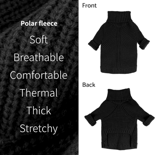 Dog Turtleneck Knit Sweater – Thermal Chunky Jacquard Pet Coat