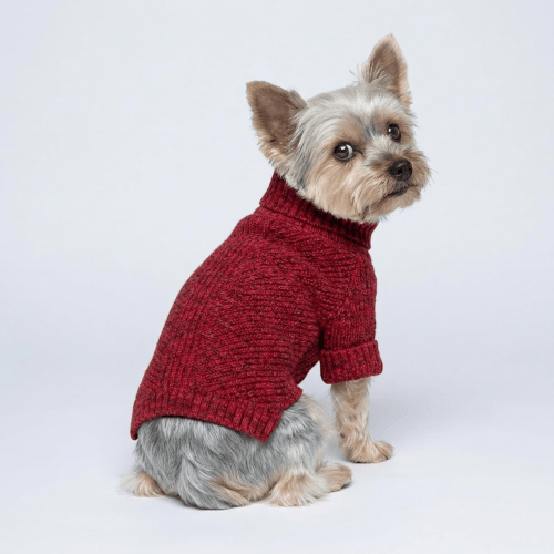Dog Turtleneck Knit Sweater – Thermal Chunky Jacquard Pet Coat