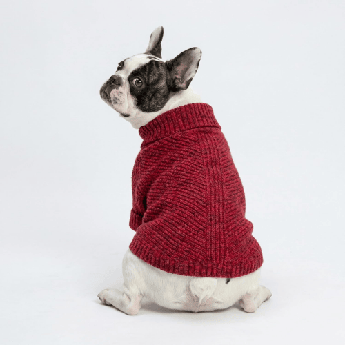 Dog Turtleneck Knit Sweater – Thermal Chunky Jacquard Pet Coat