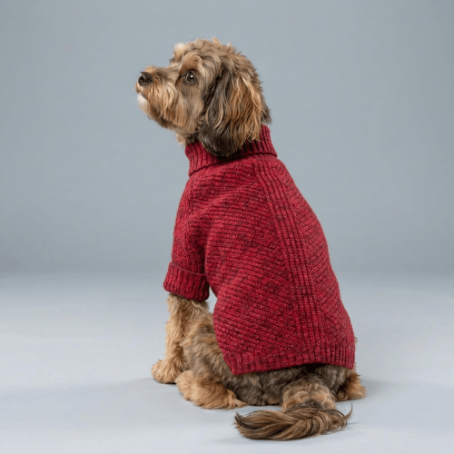 Dog Turtleneck Knit Sweater – Thermal Chunky Jacquard Pet Coat