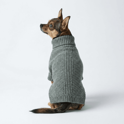 Dog Turtleneck Knit Sweater – Thermal Chunky Jacquard Pet Coat