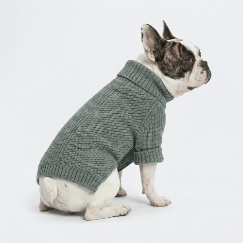 Dog Turtleneck Knit Sweater – Thermal Chunky Jacquard Pet Coat