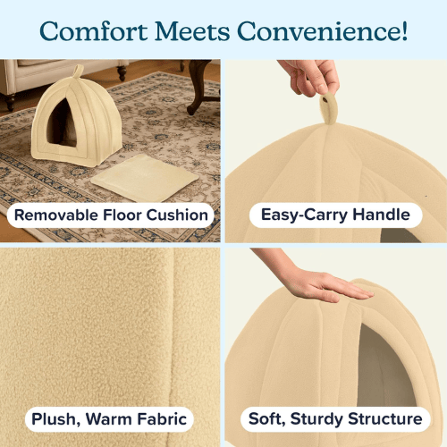 Cozy Cat Cave Bed with Removable Washable Foam Cushion