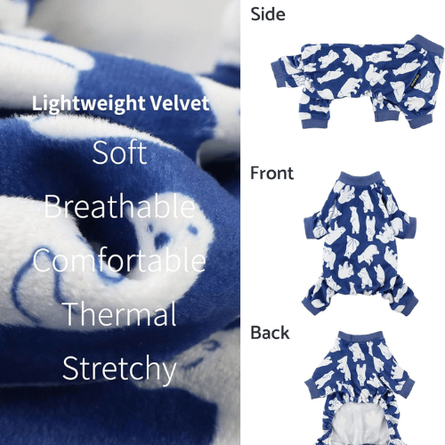Soft Velvet Dog Pajamas – Lightweight Thermal Pet Jumpsuit
