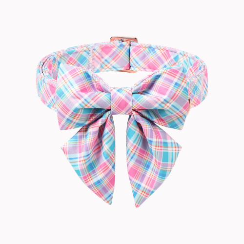 Cute Sailor Bowtie Dog Collar – Soft Cotton Carrot Pattern Puppy Collar
