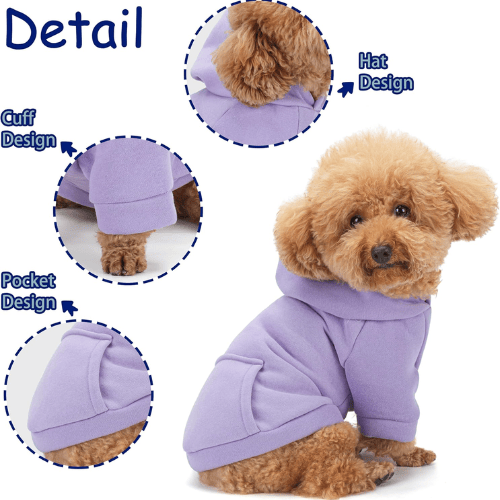 Winter Dog Hoodie with Kangaroo Pockets – Soft Polycotton Pet Sweatshirt