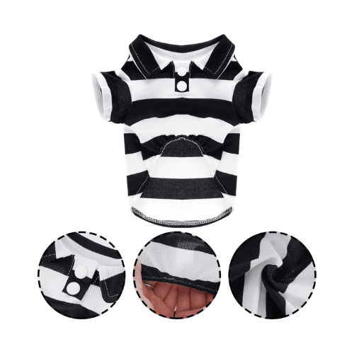 Striped Dog Polo Shirt – Classic Preppy Puppy Clothes