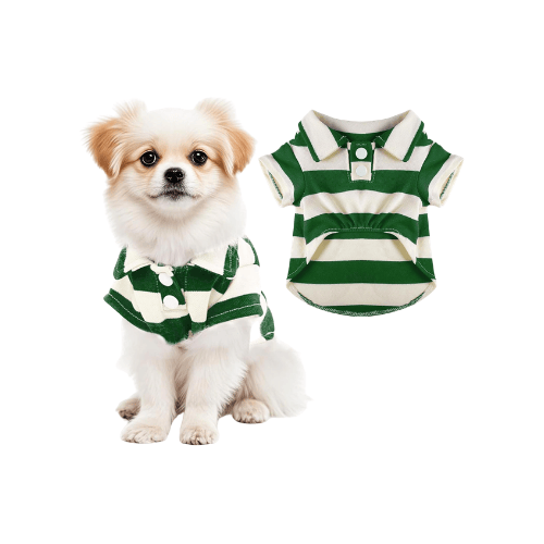 Striped Dog Polo Shirt – Classic Preppy Puppy Clothes