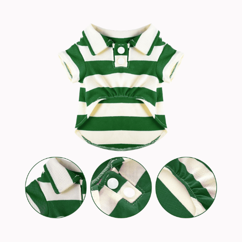 Striped Dog Polo Shirt – Classic Preppy Puppy Clothes