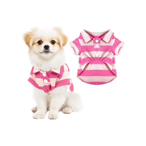 Striped Dog Polo Shirt – Classic Preppy Puppy Clothes