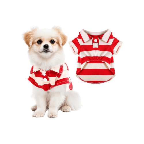 Striped Dog Polo Shirt – Classic Preppy Puppy Clothes