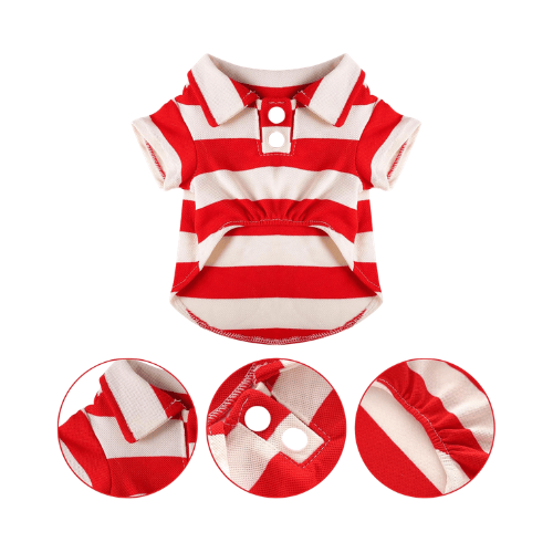 Striped Dog Polo Shirt – Classic Preppy Puppy Clothes