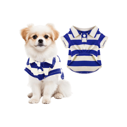 Striped Dog Polo Shirt – Classic Preppy Puppy Clothes
