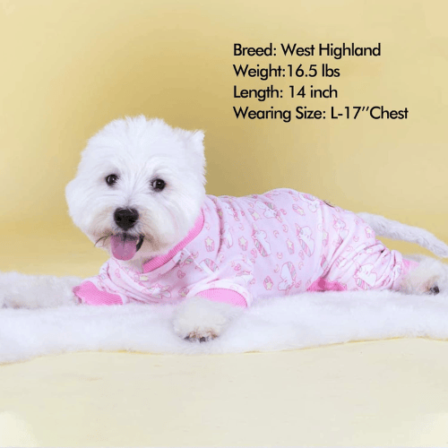 Easter Velvet Dog Pajamas – Soft Stretchy Pet Onesie