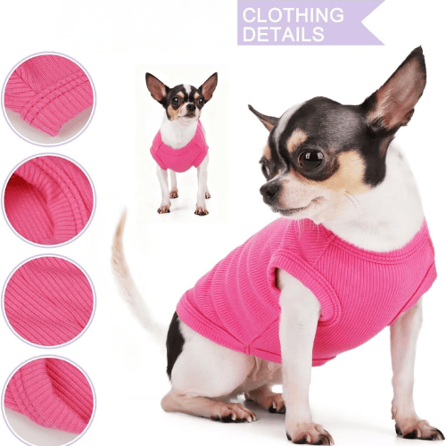 Essential Solid Sleeveless Dog Tank – High-Stretch Blank Puppy T-Shirt