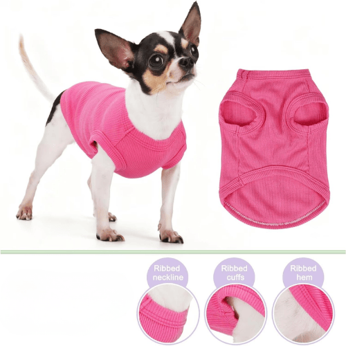 Essential Solid Sleeveless Dog Tank – High-Stretch Blank Puppy T-Shirt