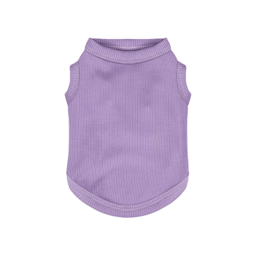 Essential Solid Sleeveless Dog Tank – High-Stretch Blank Puppy T-Shirt