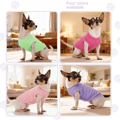 Essential Solid Sleeveless Dog Tank – High-Stretch Blank Puppy T-Shirt