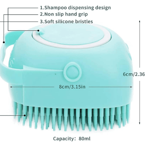 Ultimate 2-in-1 Pet Bath Brush – Soft Silicone Shampoo Dispensing Scrubber