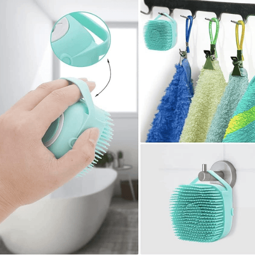 Ultimate 2-in-1 Pet Bath Brush – Soft Silicone Shampoo Dispensing Scrubber