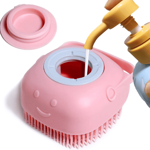 Ultimate 2-in-1 Pet Bath Brush – Soft Silicone Shampoo Dispensing Scrubber