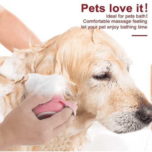 Ultimate 2-in-1 Pet Bath Brush – Soft Silicone Shampoo Dispensing Scrubber