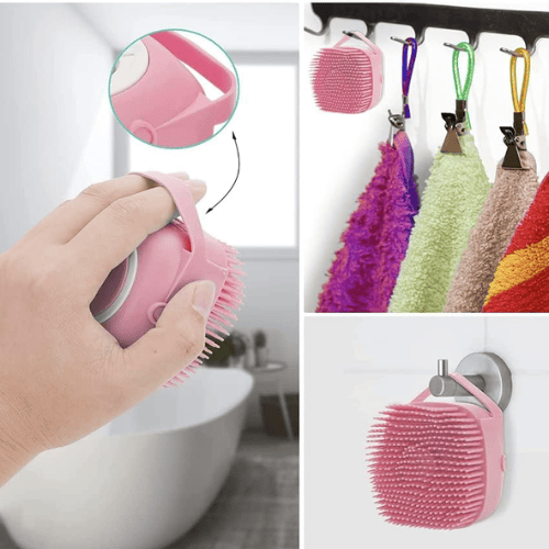 Ultimate 2-in-1 Pet Bath Brush – Soft Silicone Shampoo Dispensing Scrubber