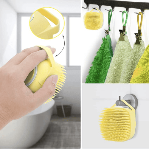 Ultimate 2-in-1 Pet Bath Brush – Soft Silicone Shampoo Dispensing Scrubber