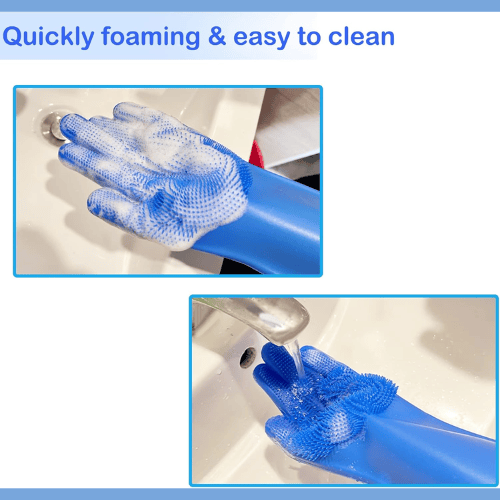 Ultimate 2-in-1 Pet Grooming & Bathing Gloves – High-Density Silicone Scrubbers