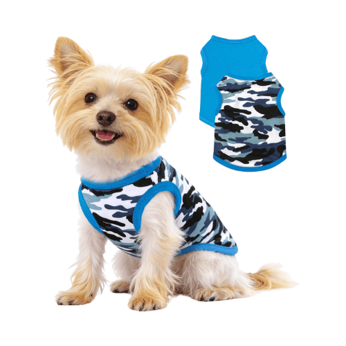 Modern "Camo-Cool" 2-Pack Dog Shirts – Soft & Breathable Summer Puppy Clothes