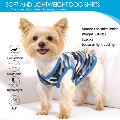 Modern "Camo-Cool" 2-Pack Dog Shirts – Soft & Breathable Summer Puppy Clothes