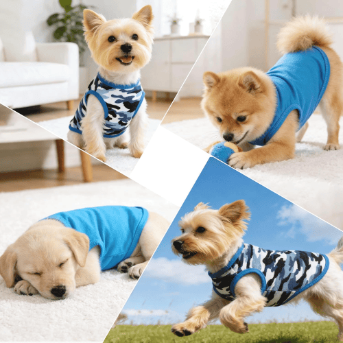 Modern "Camo-Cool" 2-Pack Dog Shirts – Soft & Breathable Summer Puppy Clothes
