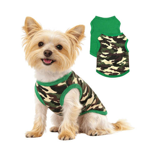 Modern "Camo-Cool" 2-Pack Dog Shirts – Soft & Breathable Summer Puppy Clothes